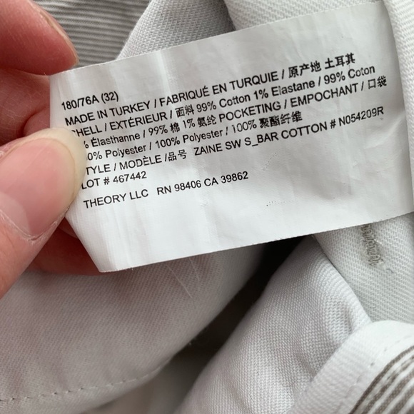 Theory Men Zaine SW bar cotton shorts - Picture 4 of 4